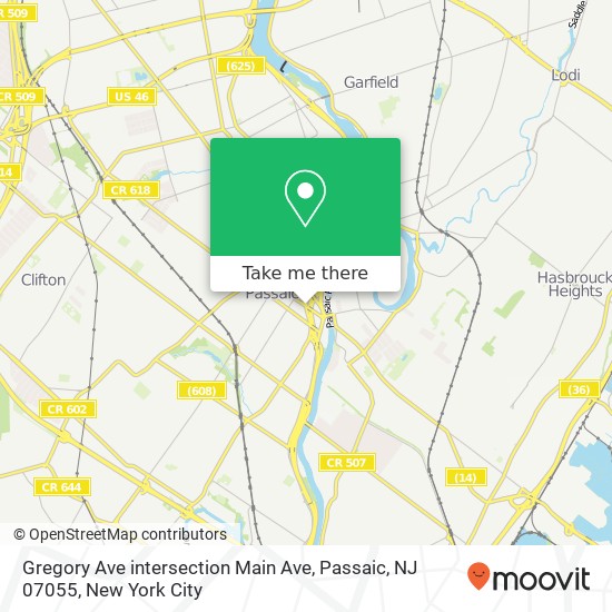 Gregory Ave intersection Main Ave, Passaic, NJ 07055 map