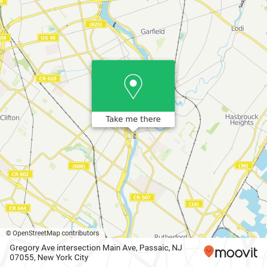 Gregory Ave intersection Main Ave, Passaic, NJ 07055 map