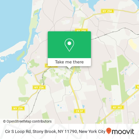 Mapa de Cir S Loop Rd, Stony Brook, NY 11790
