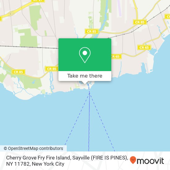 Mapa de Cherry Grove Fry Fire Island, Sayville (FIRE IS PINES), NY 11782