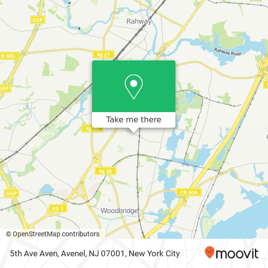 Mapa de 5th Ave Aven, Avenel, NJ 07001