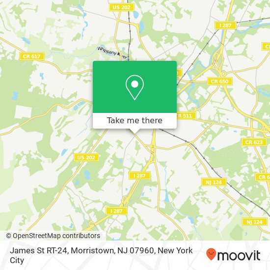 Mapa de James St RT-24, Morristown, NJ 07960
