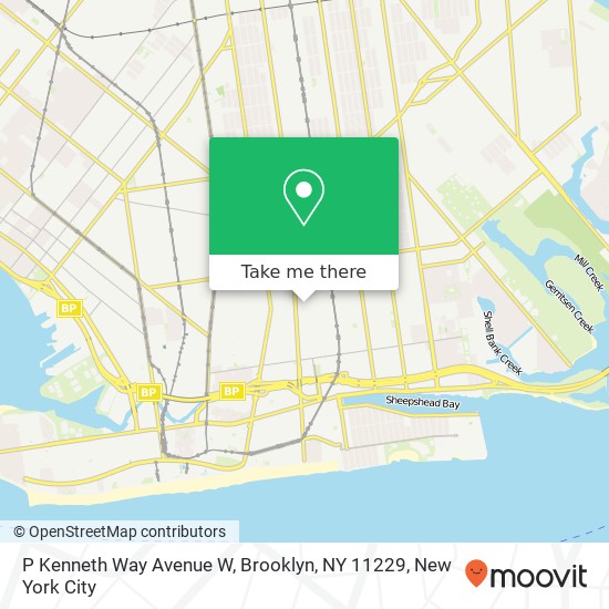 Mapa de P Kenneth Way Avenue W, Brooklyn, NY 11229