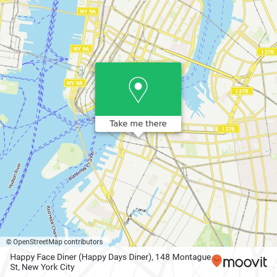 Mapa de Happy Face Diner (Happy Days Diner), 148 Montague St