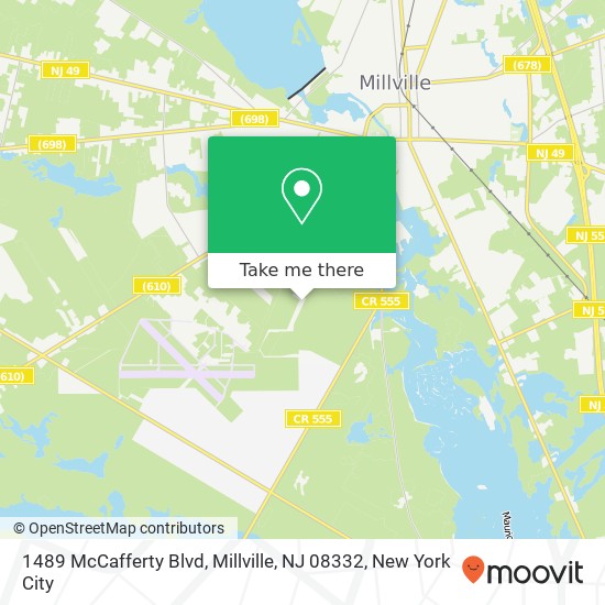 Mapa de 1489 McCafferty Blvd, Millville, NJ 08332