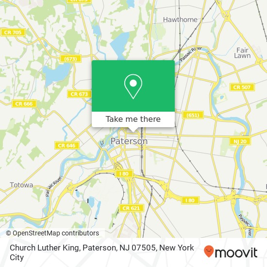 Mapa de Church Luther King, Paterson, NJ 07505