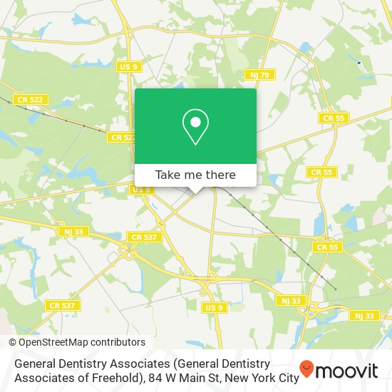 Mapa de General Dentistry Associates (General Dentistry Associates of Freehold), 84 W Main St