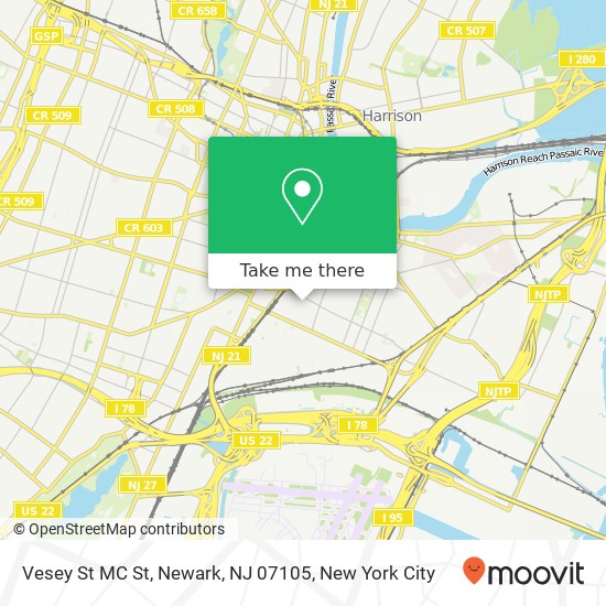 Vesey St MC St, Newark, NJ 07105 map