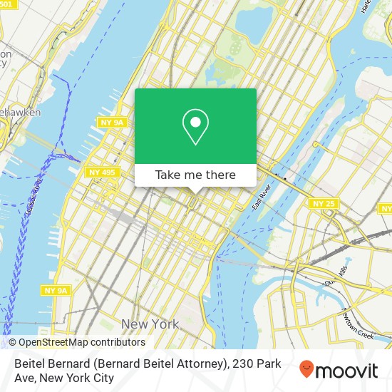 Mapa de Beitel Bernard (Bernard Beitel Attorney), 230 Park Ave