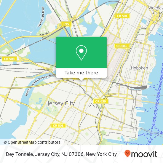 Mapa de Dey Tonnele, Jersey City, NJ 07306