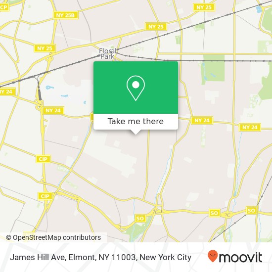 James Hill Ave, Elmont, NY 11003 map