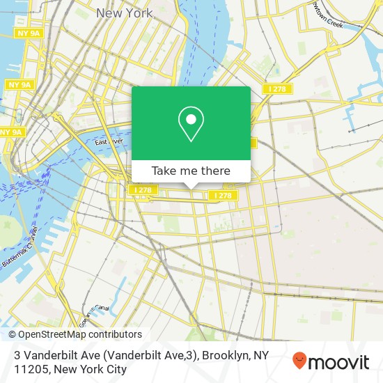 Mapa de 3 Vanderbilt Ave (Vanderbilt Ave,3), Brooklyn, NY 11205