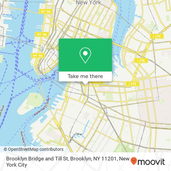 Mapa de Brooklyn Bridge and Till St, Brooklyn, NY 11201