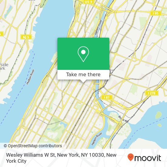 Wesley Williams W St, New York, NY 10030 map