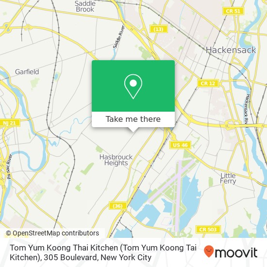 Tom Yum Koong Thai Kitchen (Tom Yum Koong Tai Kitchen), 305 Boulevard map