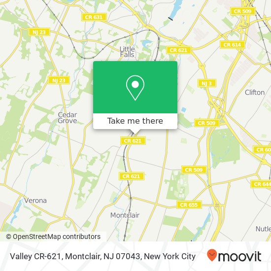 Mapa de Valley CR-621, Montclair, NJ 07043