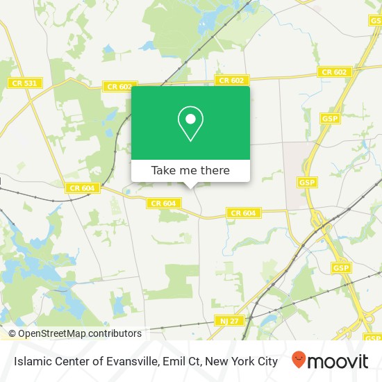 Islamic Center of Evansville, Emil Ct map