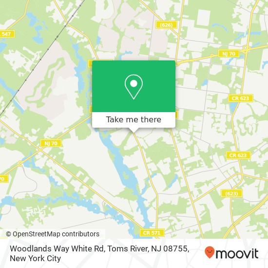 Mapa de Woodlands Way White Rd, Toms River, NJ 08755