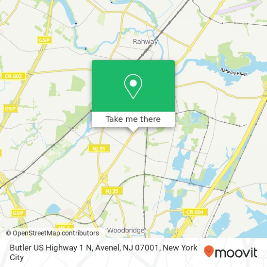 Mapa de Butler US Highway 1 N, Avenel, NJ 07001