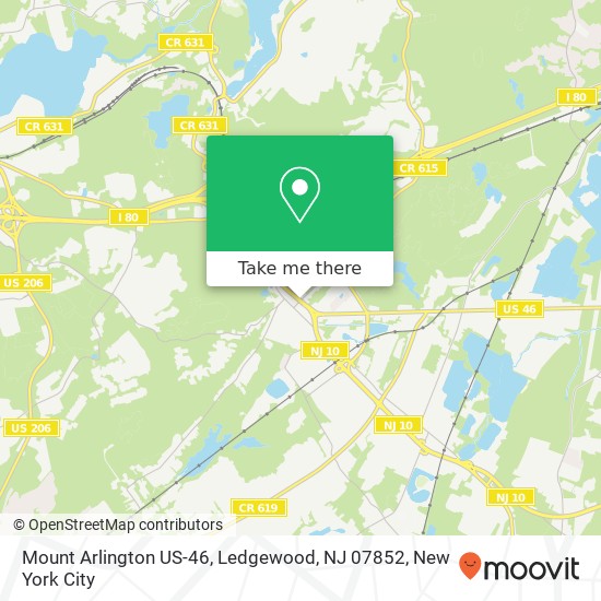 Mapa de Mount Arlington US-46, Ledgewood, NJ 07852