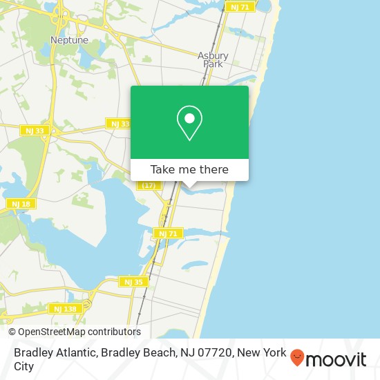 Bradley Atlantic, Bradley Beach, NJ 07720 map