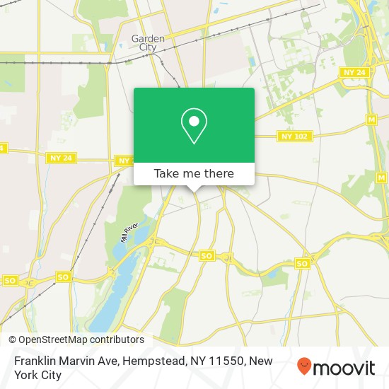 Mapa de Franklin Marvin Ave, Hempstead, NY 11550
