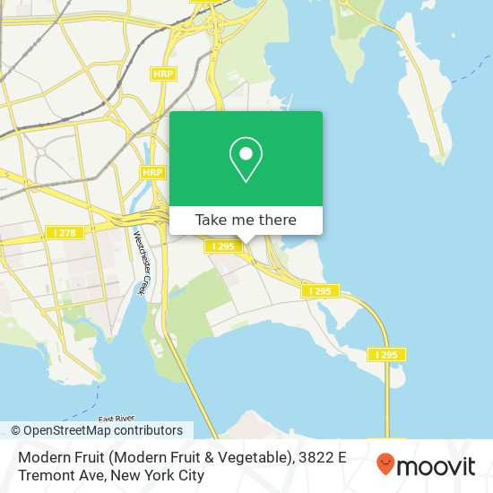 Mapa de Modern Fruit (Modern Fruit & Vegetable), 3822 E Tremont Ave