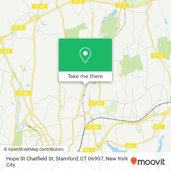 Mapa de Hope St Chatfield St, Stamford, CT 06907