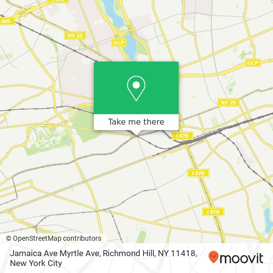 Mapa de Jamaica Ave Myrtle Ave, Richmond Hill, NY 11418