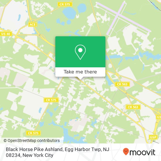 Mapa de Black Horse Pike Ashland, Egg Harbor Twp, NJ 08234