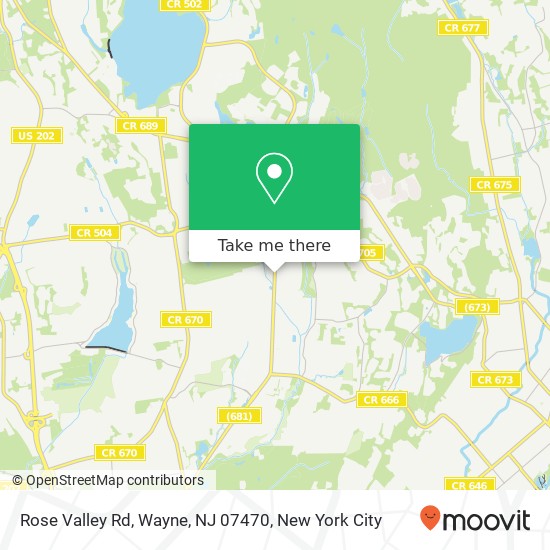 Mapa de Rose Valley Rd, Wayne, NJ 07470