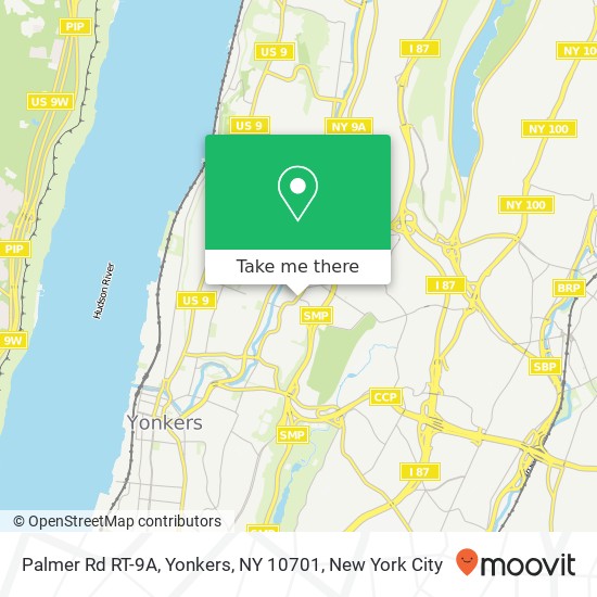 Mapa de Palmer Rd RT-9A, Yonkers, NY 10701