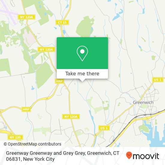 Mapa de Greenway Greenway and Grey Grey, Greenwich, CT 06831