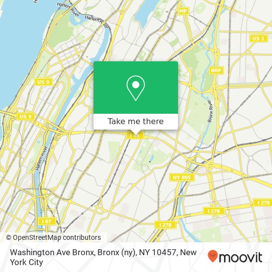 Washington Ave Bronx, Bronx (ny), NY 10457 map