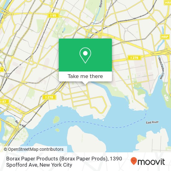 Mapa de Borax Paper Products (Borax Paper Prods), 1390 Spofford Ave