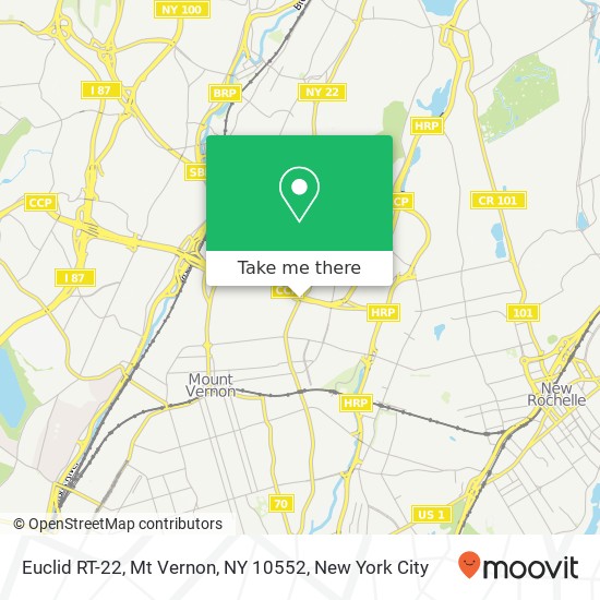 Mapa de Euclid RT-22, Mt Vernon, NY 10552