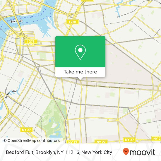 Mapa de Bedford Fult, Brooklyn, NY 11216