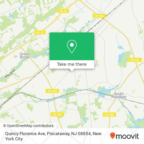 Mapa de Quincy Florence Ave, Piscataway, NJ 08854