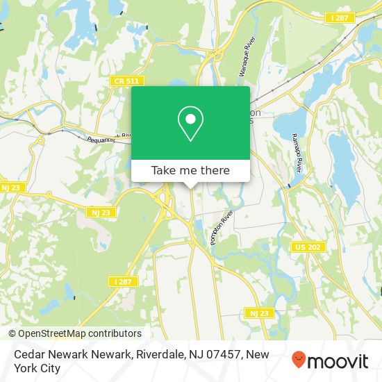 Mapa de Cedar Newark Newark, Riverdale, NJ 07457