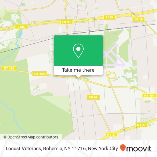 Mapa de Locust Veterans, Bohemia, NY 11716
