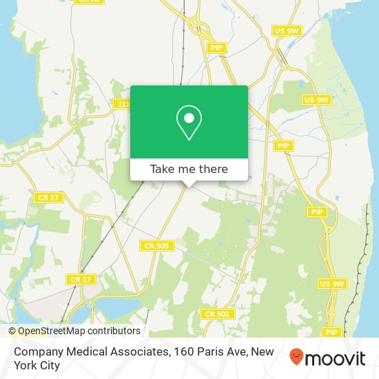Mapa de Company Medical Associates, 160 Paris Ave