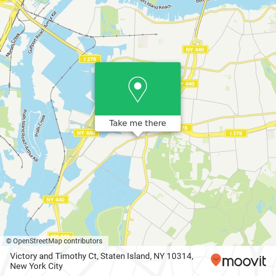 Mapa de Victory and Timothy Ct, Staten Island, NY 10314