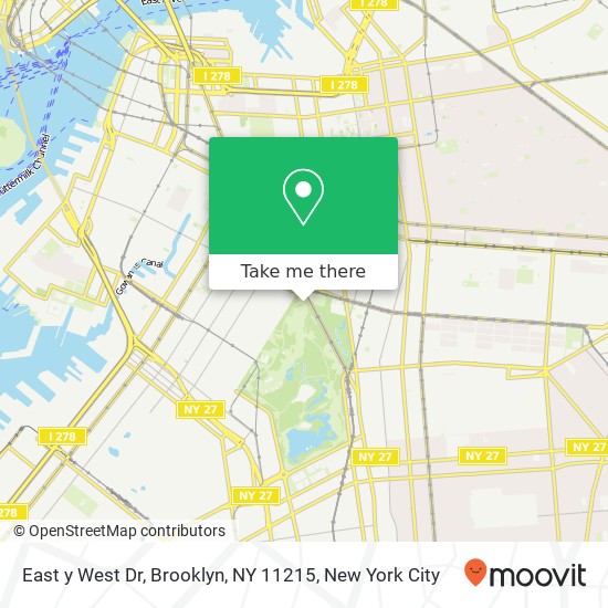 Mapa de East y West Dr, Brooklyn, NY 11215