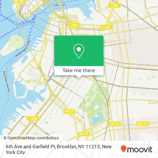 6th Ave and Garfield Pl, Brooklyn, NY 11215 map