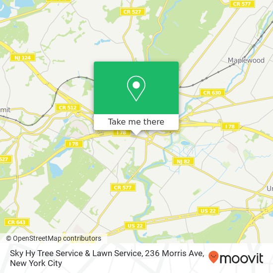 Mapa de Sky Hy Tree Service & Lawn Service, 236 Morris Ave