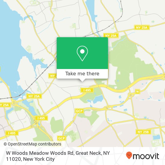 Mapa de W Woods Meadow Woods Rd, Great Neck, NY 11020