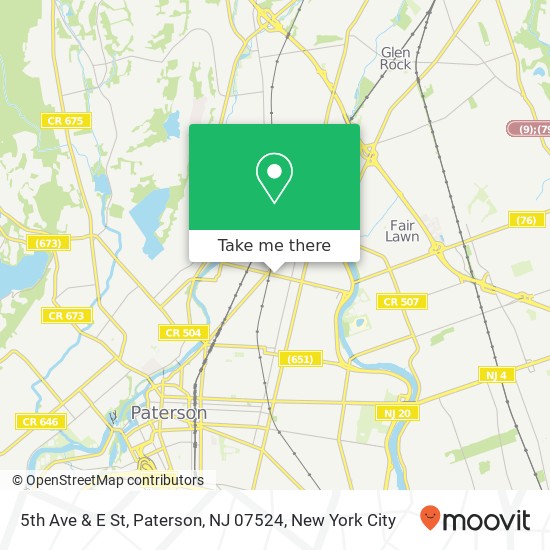 5th Ave & E St, Paterson, NJ 07524 map