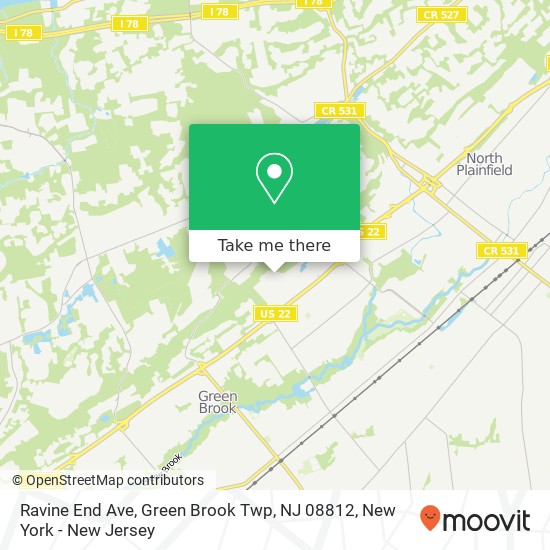 Ravine End Ave, Green Brook Twp, NJ 08812 map