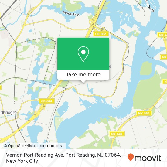 Vernon Port Reading Ave, Port Reading, NJ 07064 map