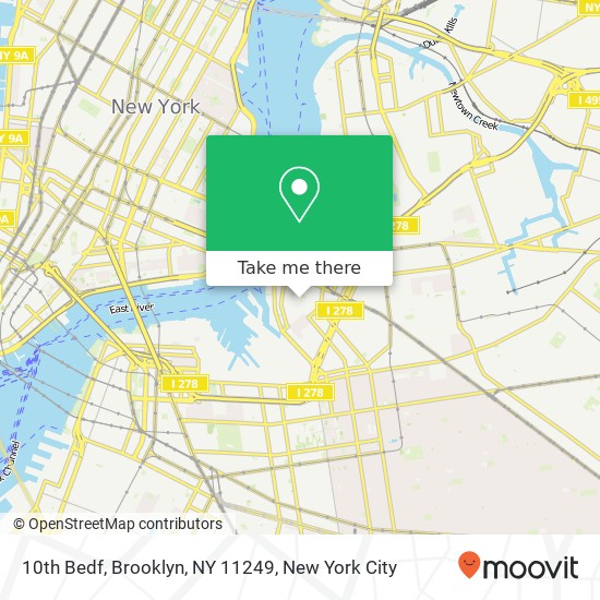 Mapa de 10th Bedf, Brooklyn, NY 11249